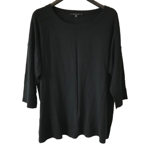 Cyrus Sweater Tunic black Ribbed Cotton Viscose Blend  Womens Plus Sz 2X - Picture 1 of 12